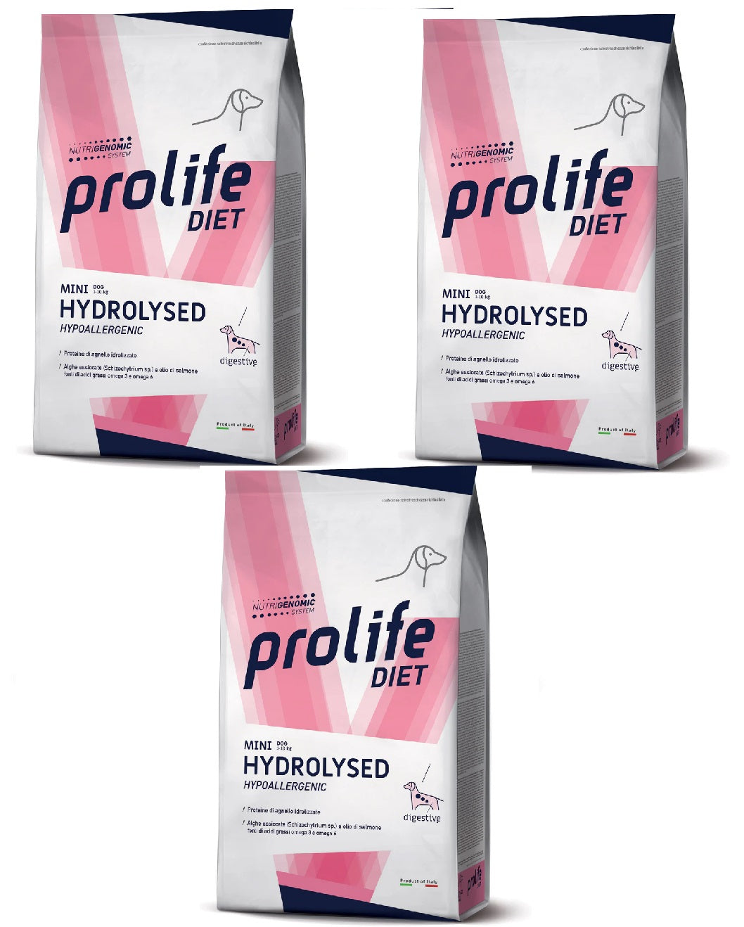 3x1,5kg Prolife Diet Mini Hydrolysed Hypoallergenic - Crocchette Cane 3x1,5kg Prolife Diet Mini Hydrolysed Hypoallergenic - Crocchette Cane